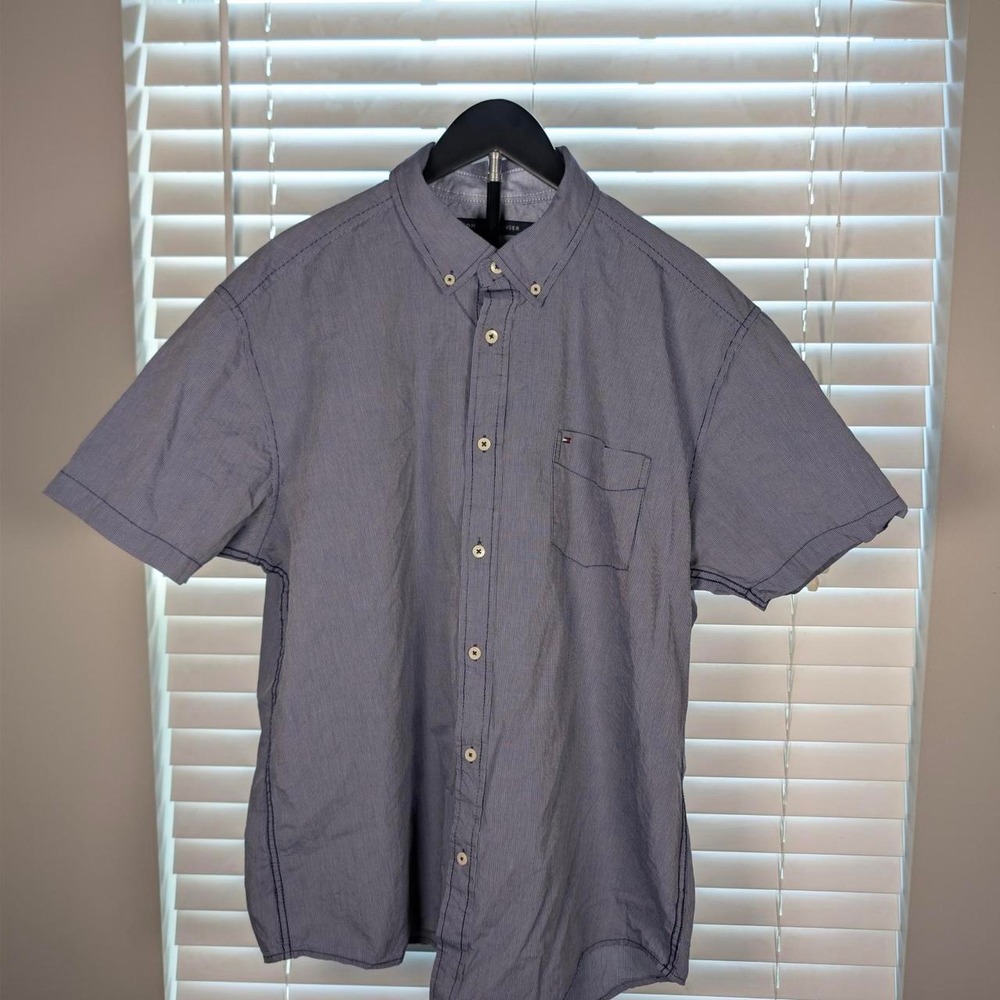 Tommy Hilfiger Classic Fit Blue Stripe Shirt Men's XL